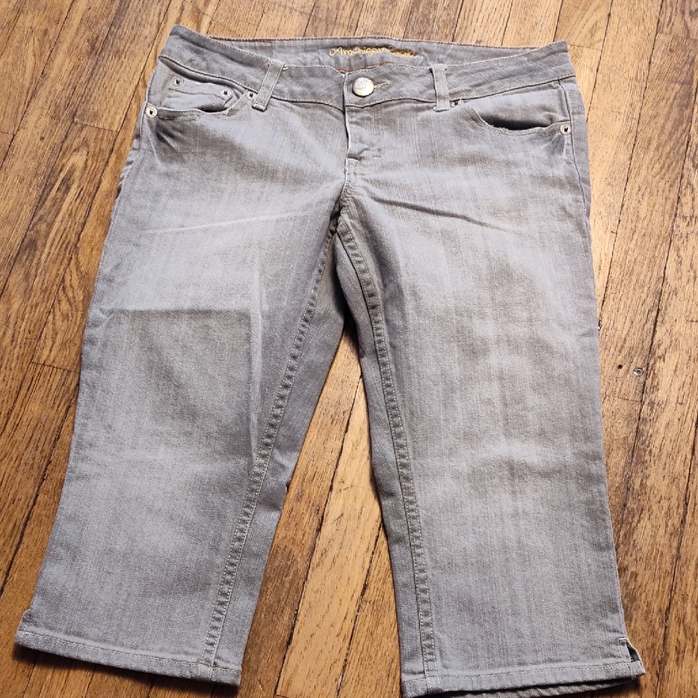 American Eagle Gray Capri Size 10 Excellent Used Condition Artist.